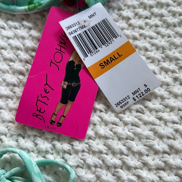 NWT Betsey Johnson Green and Pink Bikini Set in Malibu Print- Size S - Picture 6 of 10